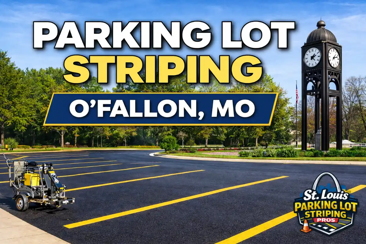 Parking lot striping in O'Fallon, Missouri